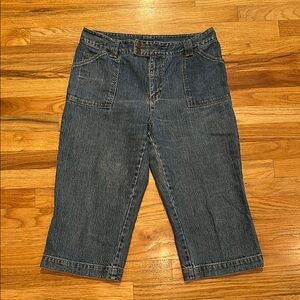 Women's Blue Denim Cropped Pants